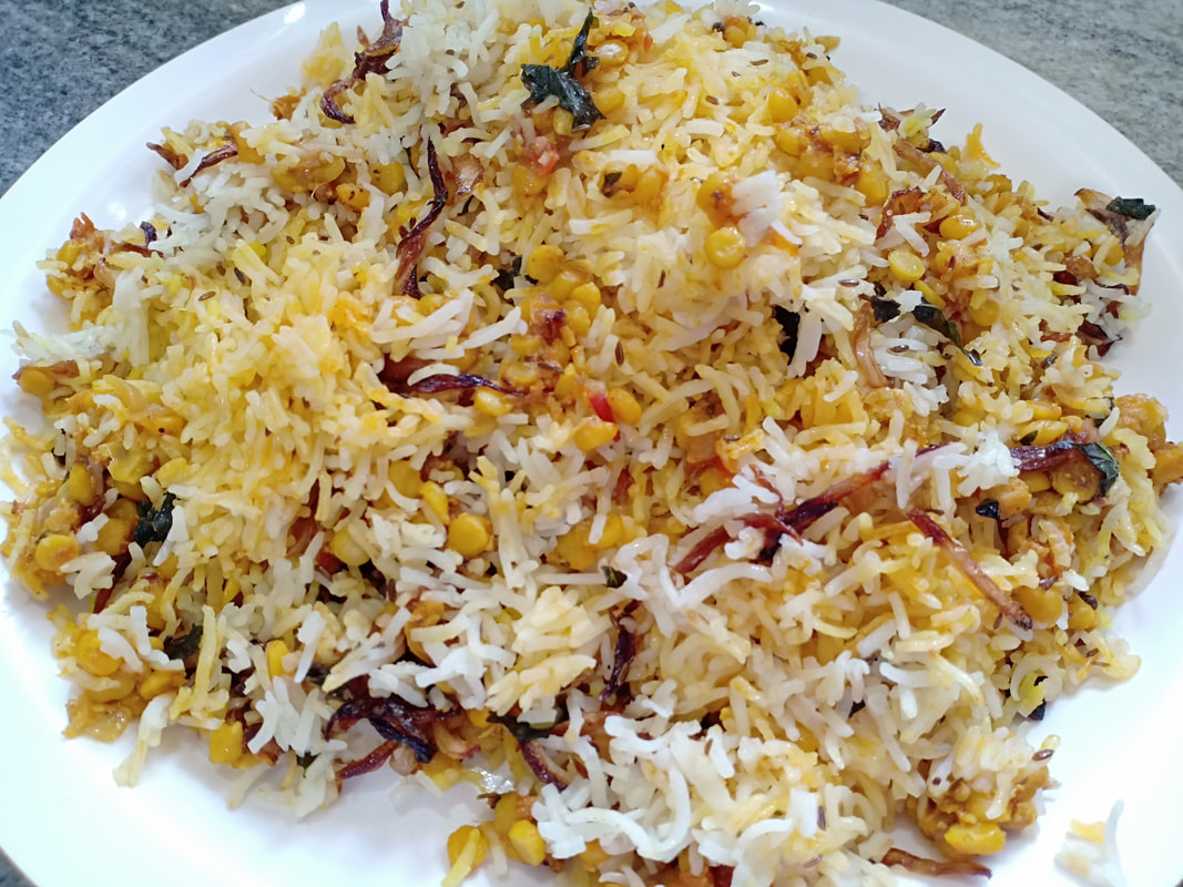 Qabooli biryani recipe, Hyderabadi chana dal biryani
